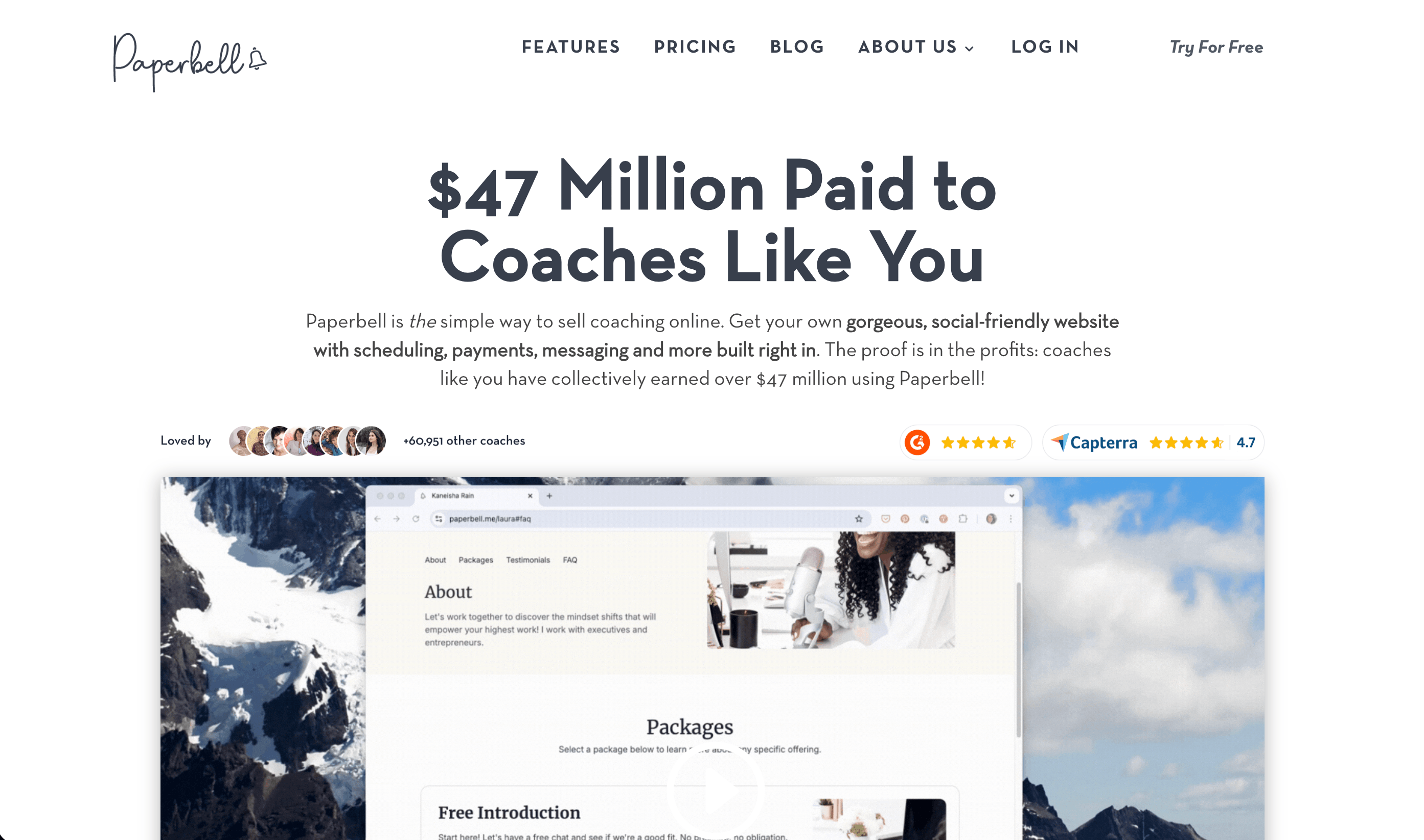 Image of Paperbell website homepage