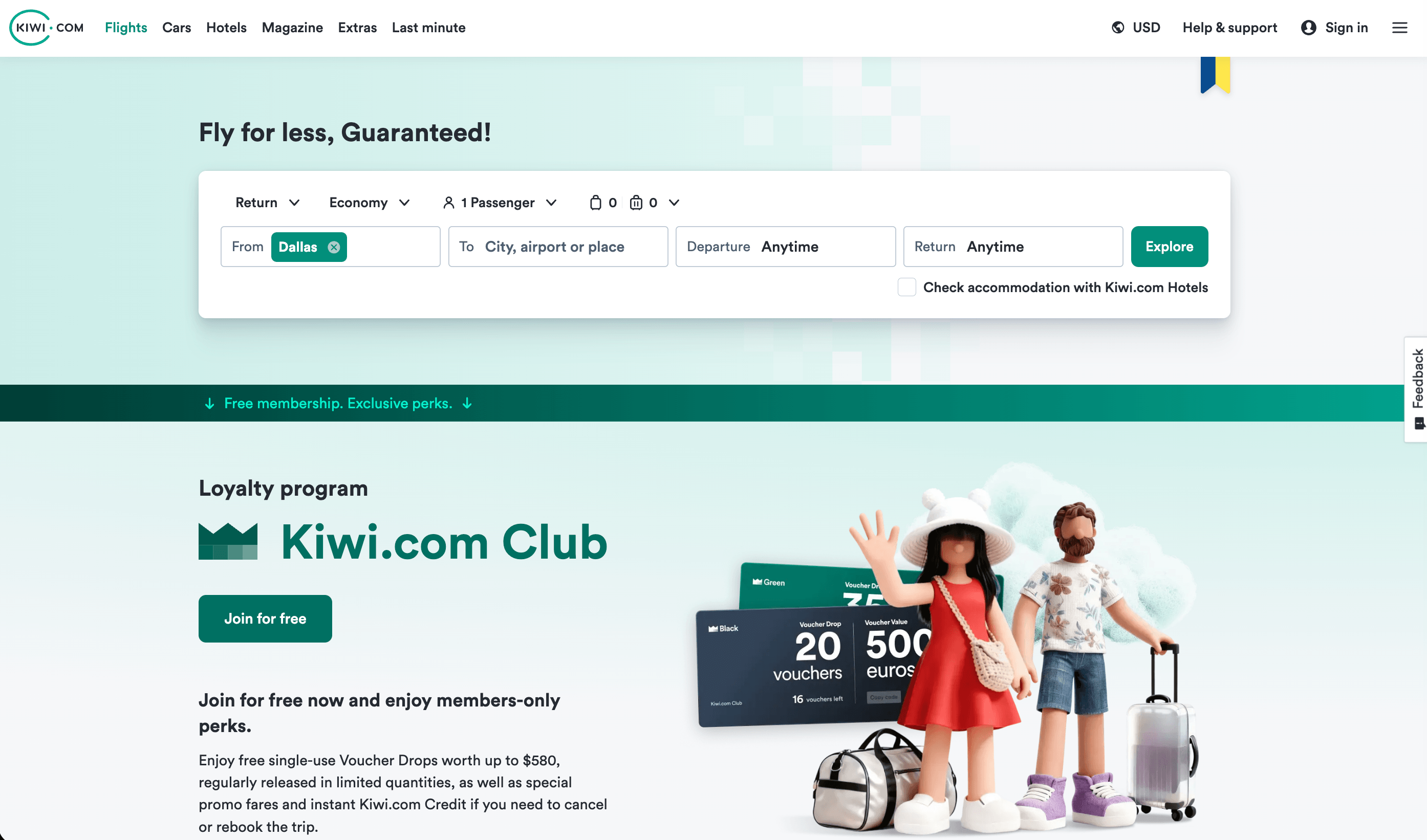 Image of Kiwi website homepage
