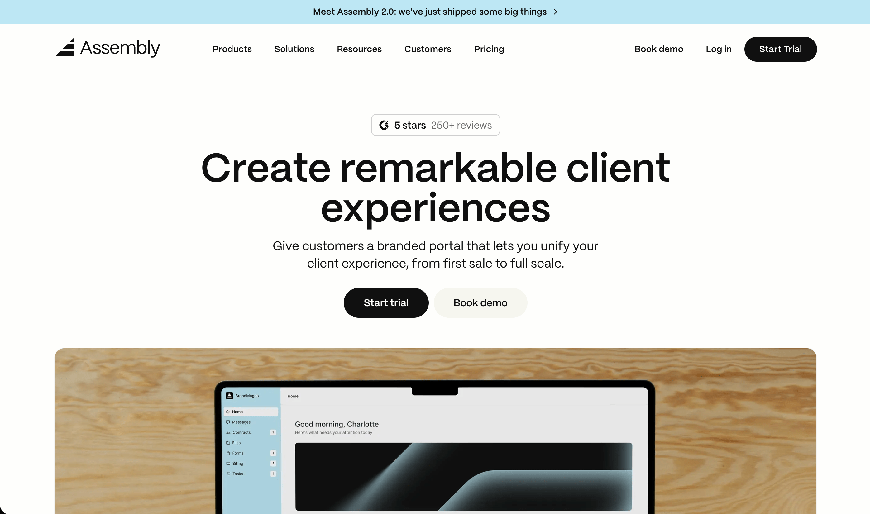 Image of Assembly.com (formerly Copilot CRM) website homepage