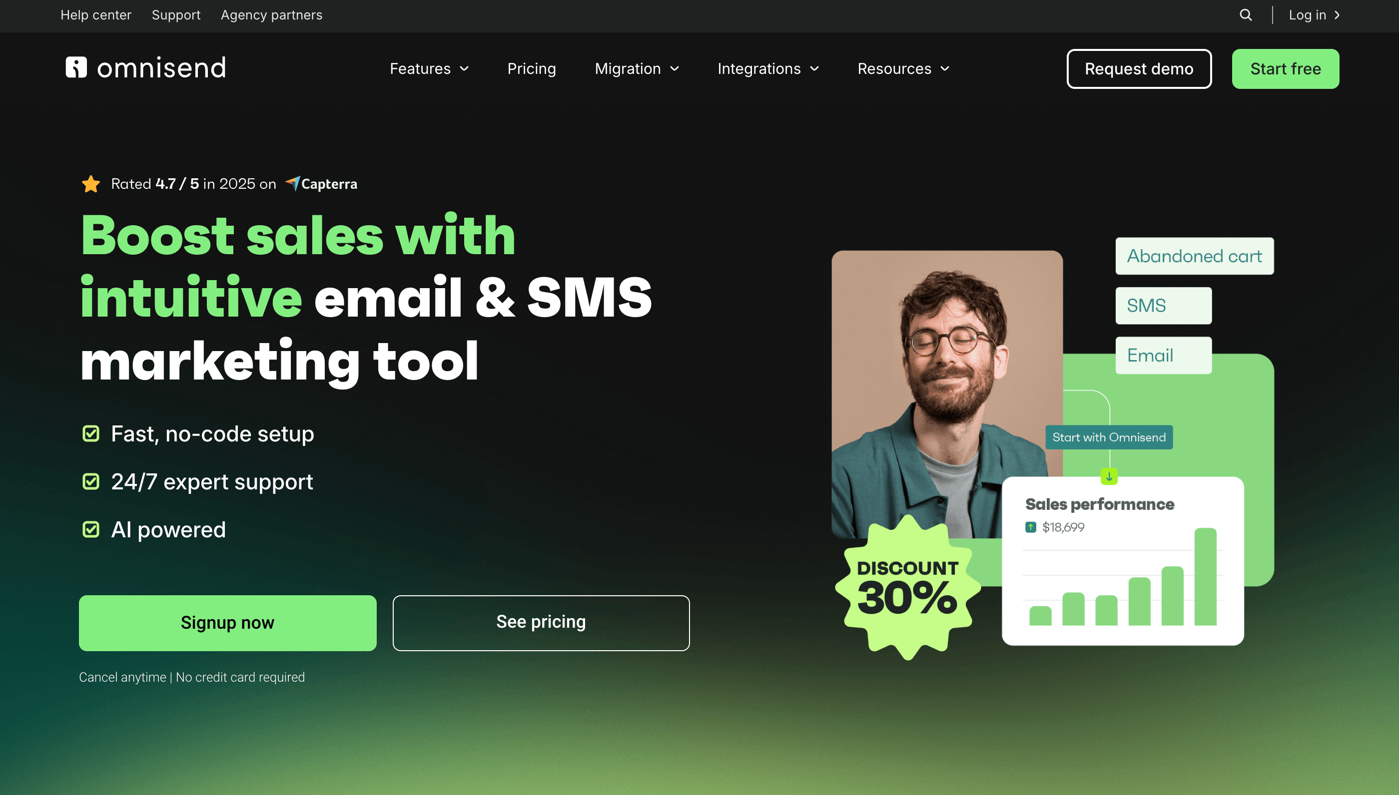 Image of website Omnised one of the landing pages