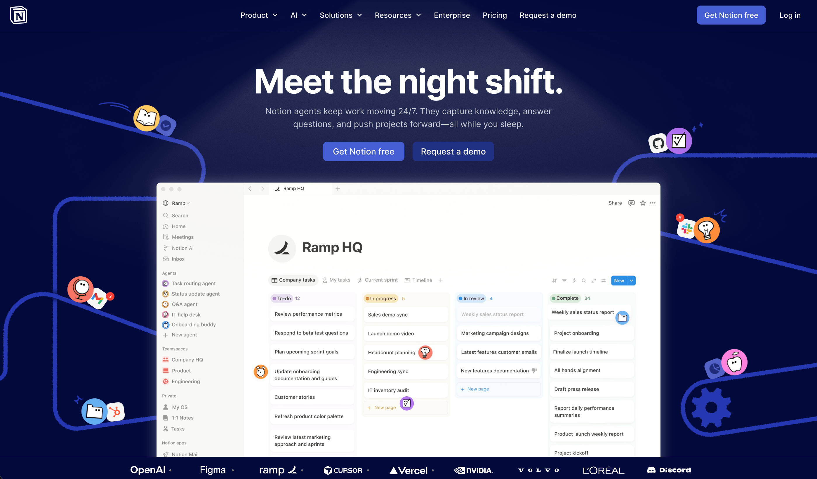 Image of Notion website homepage