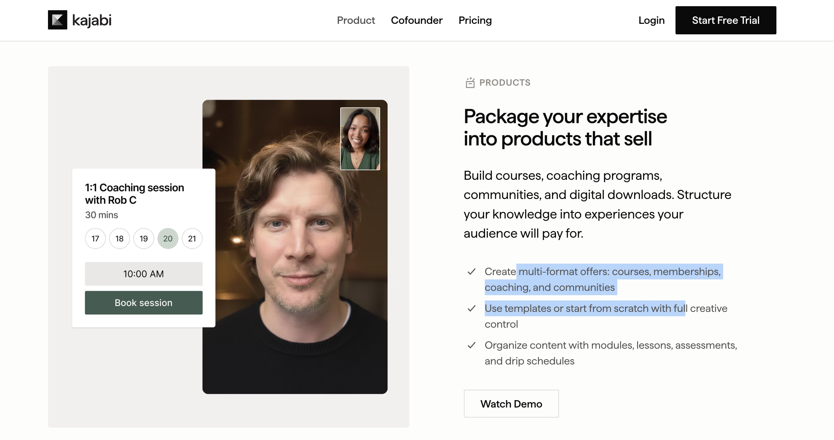 Screenshot of Podia website homepage