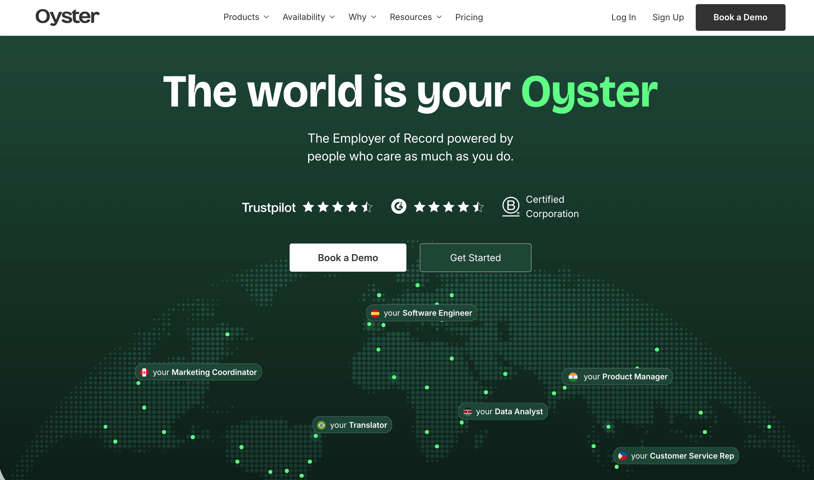 Oyster global employment platform dashboard