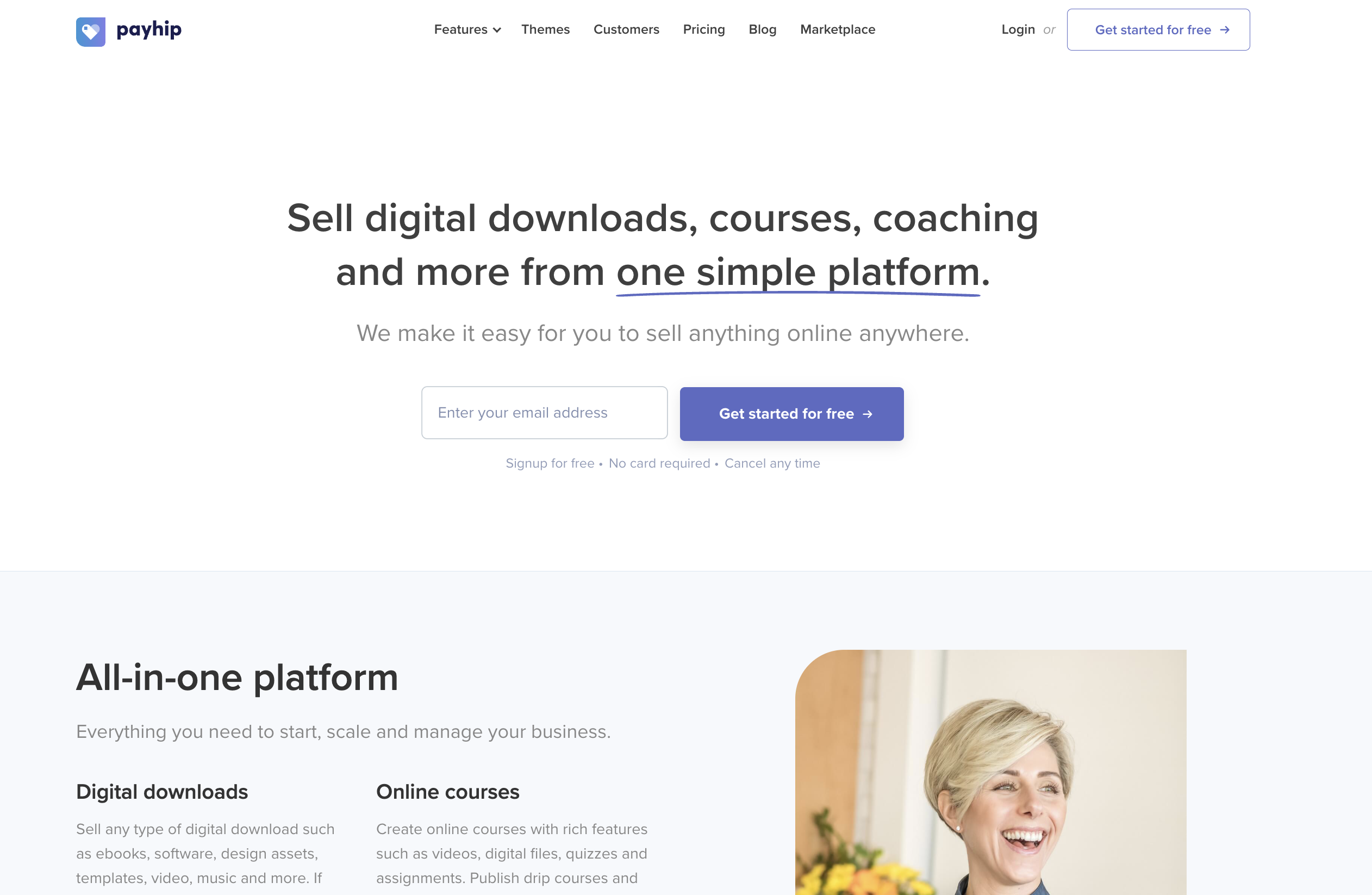 Payhip homepage
