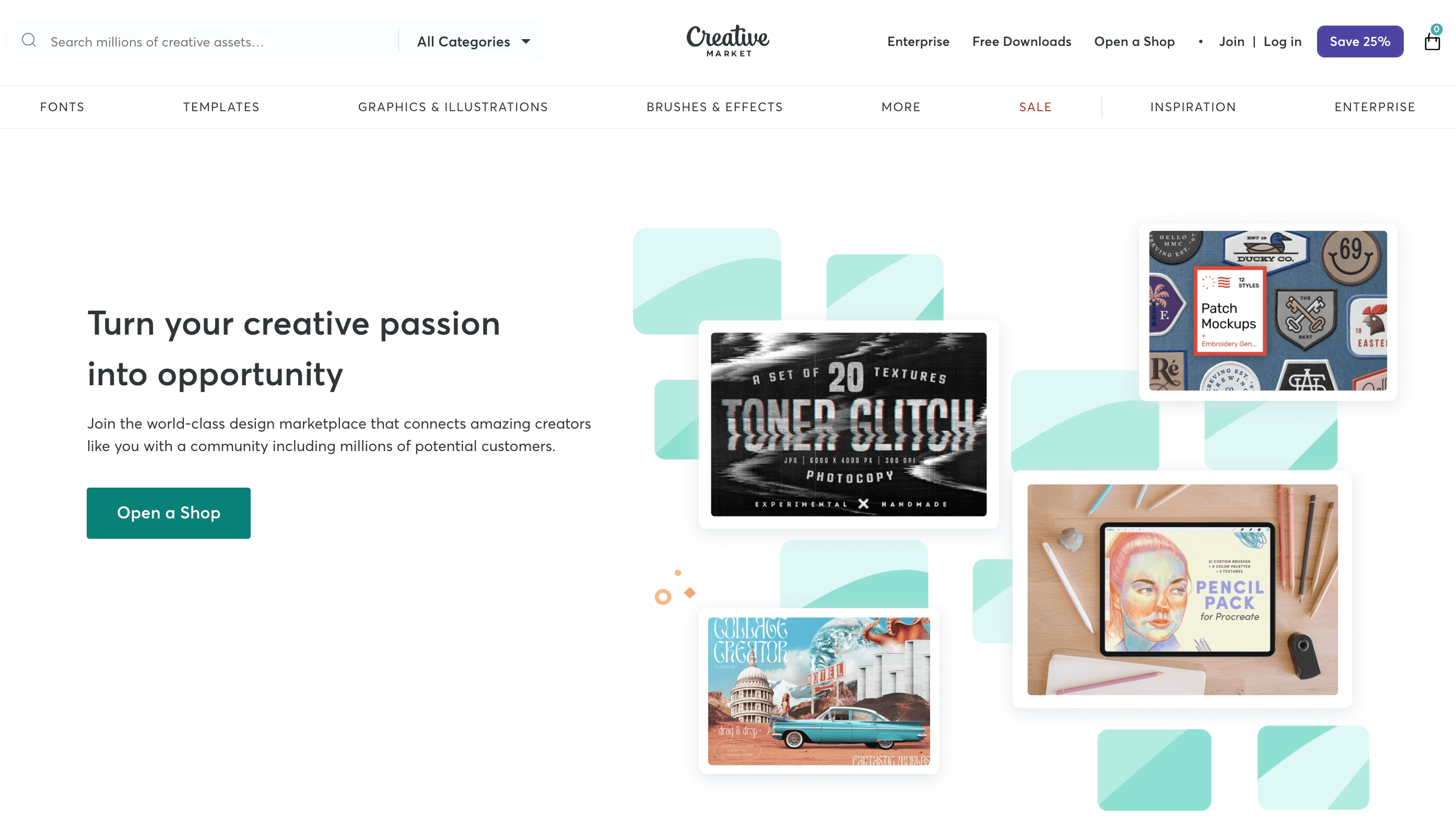 Creative Market homepage