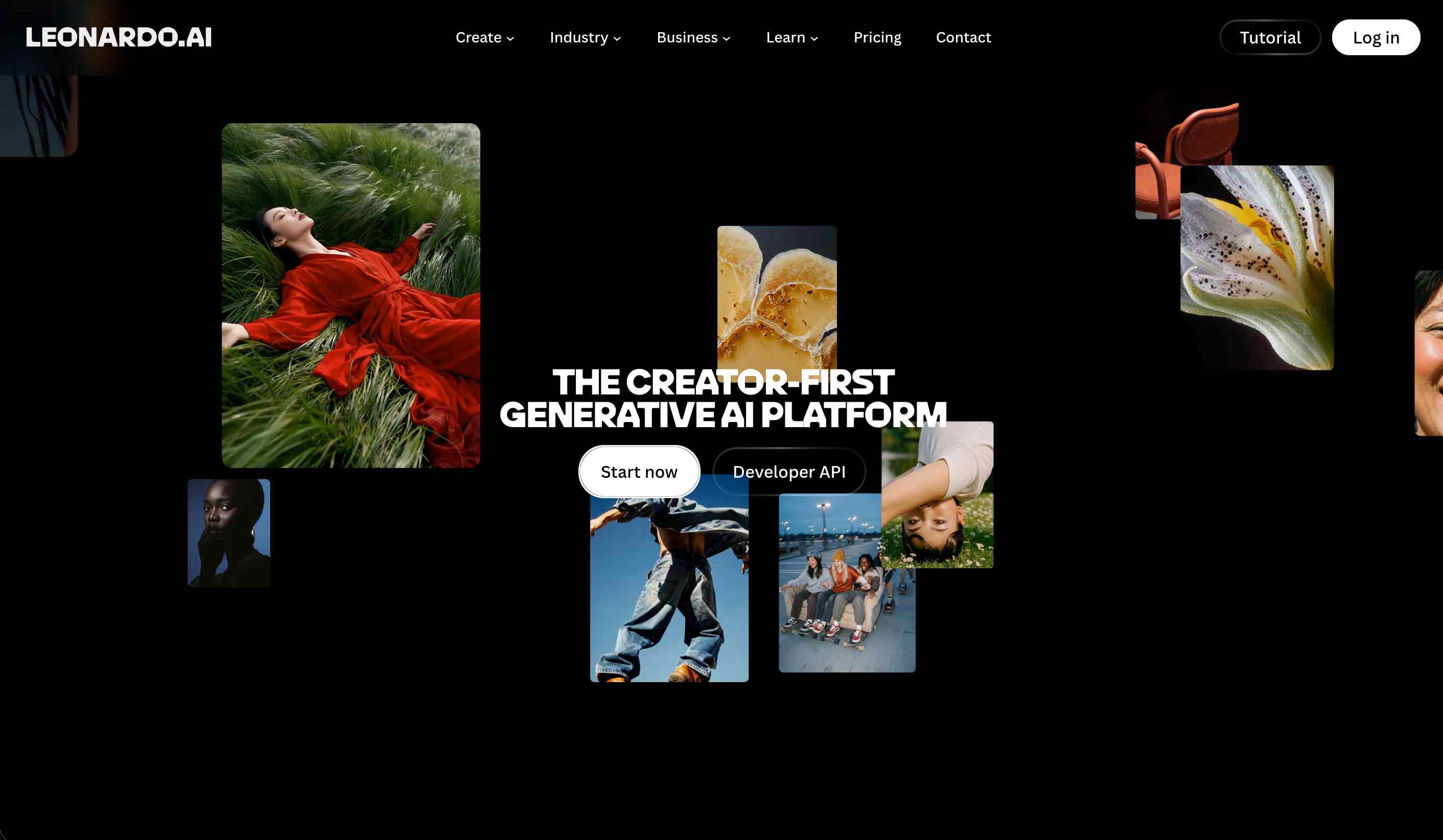 Leonardo AI image generator homepage