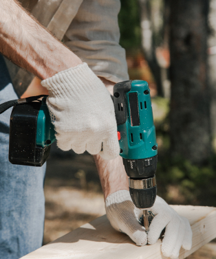 Person using a drill