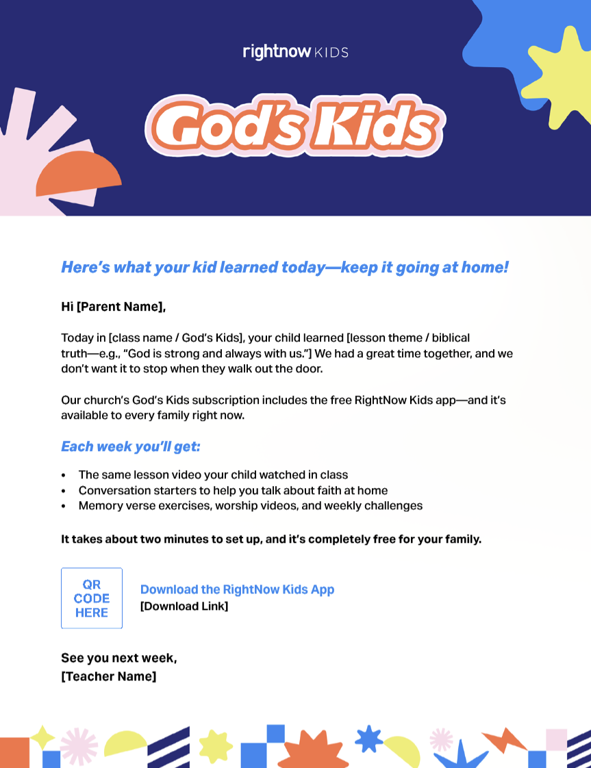 Parent Engagement Email Template