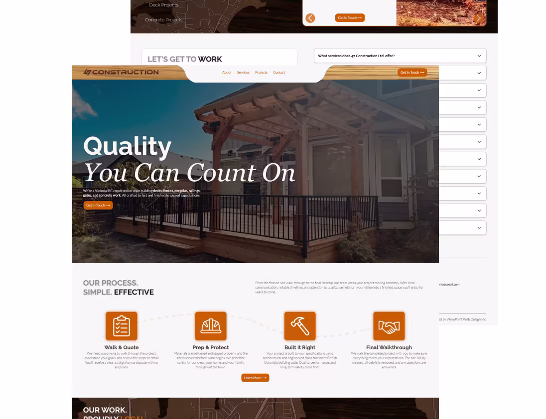 A link to the client's website, with the picture showing a snapshot of their site.