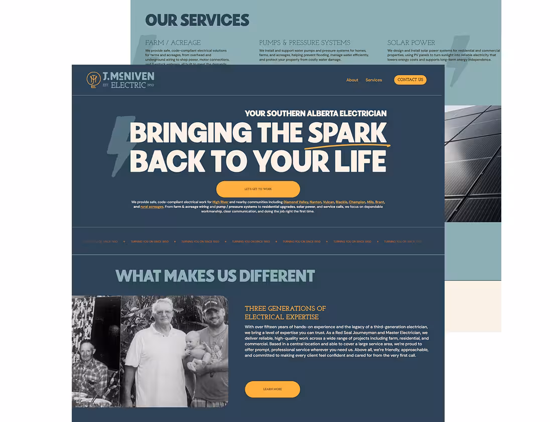 A link to the client's website, with the picture showing a snapshot of their site.