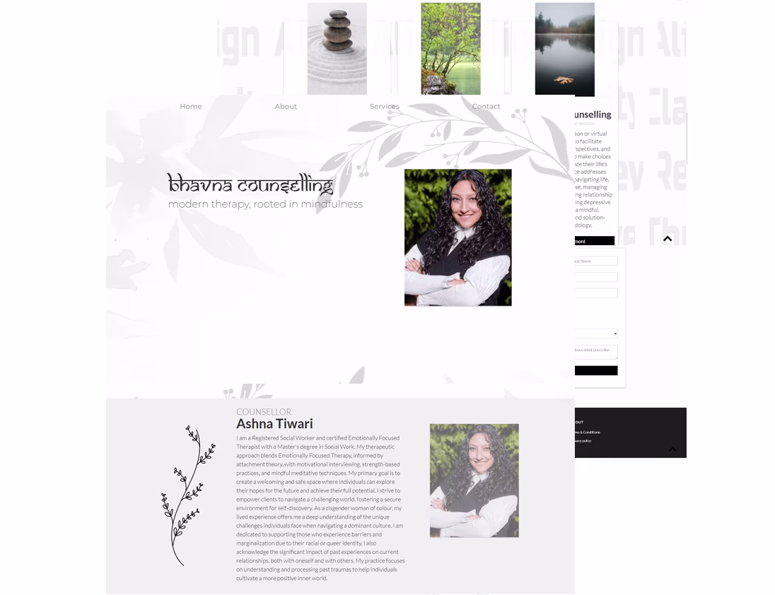 A link to the client's website, with the picture showing a snapshot of their site.