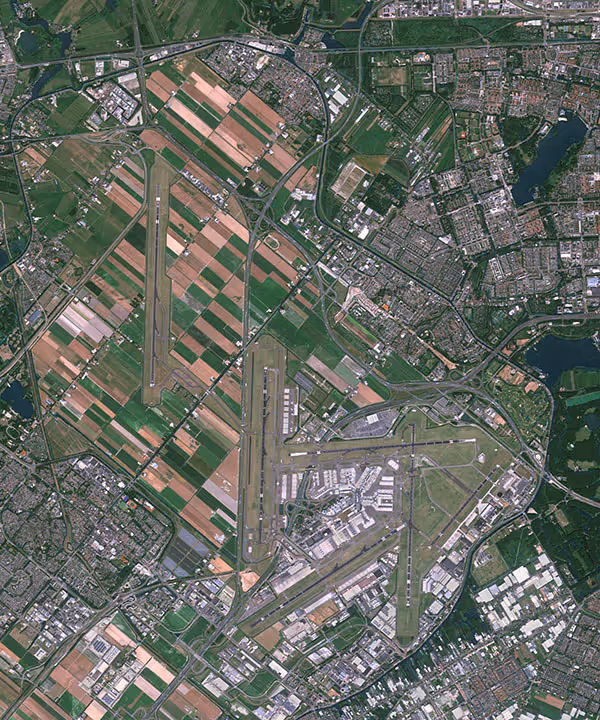 Amsterdam Airport - PlanetSAT satellite image