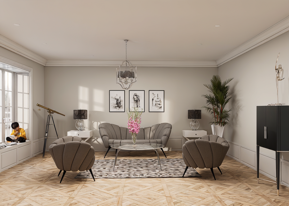 Salon w stylu nowojorskim – projektowanie wnętrz Lublin