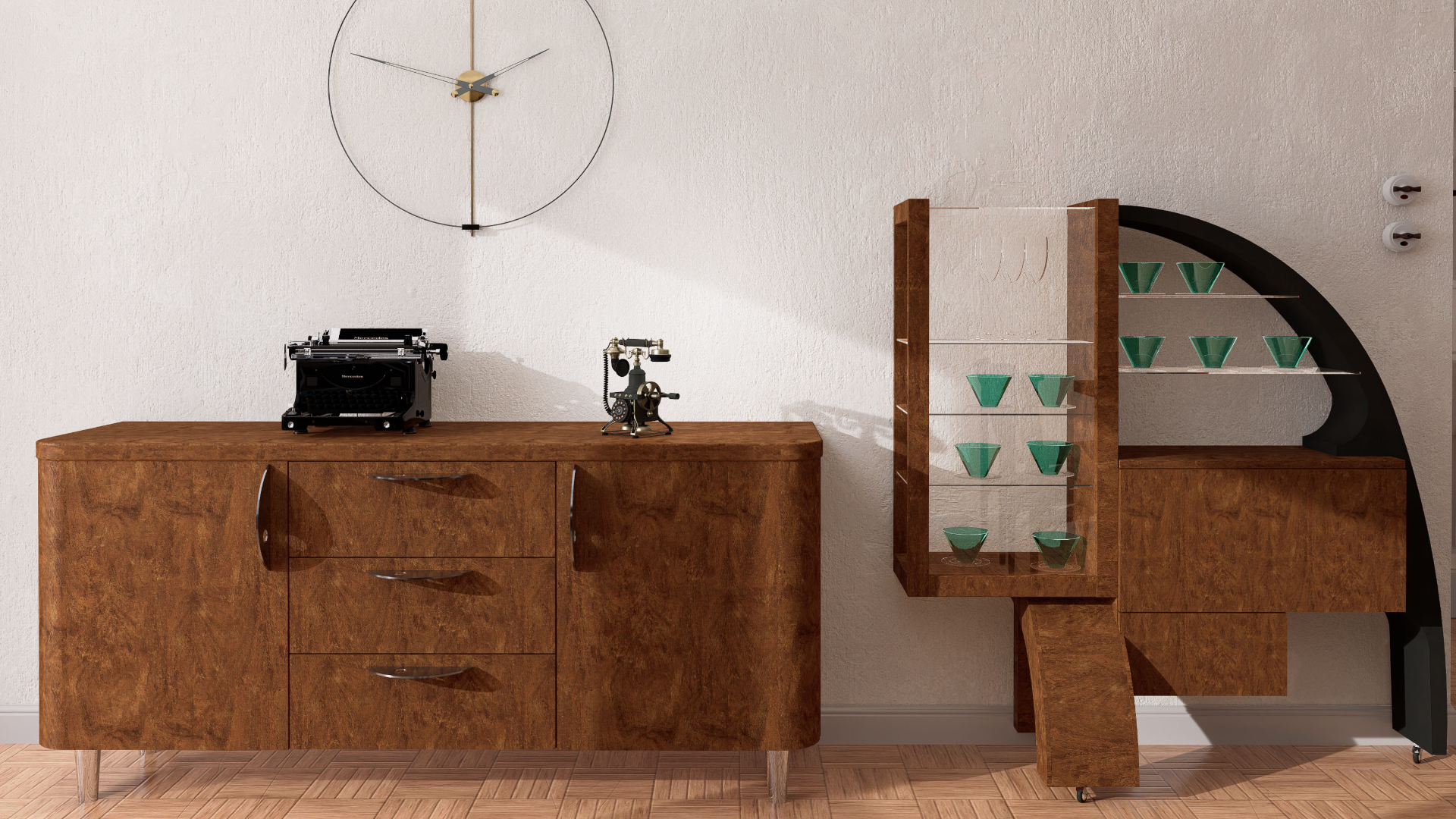 Meble w stylu art deco - aranżacja mieszkania w Lublinie