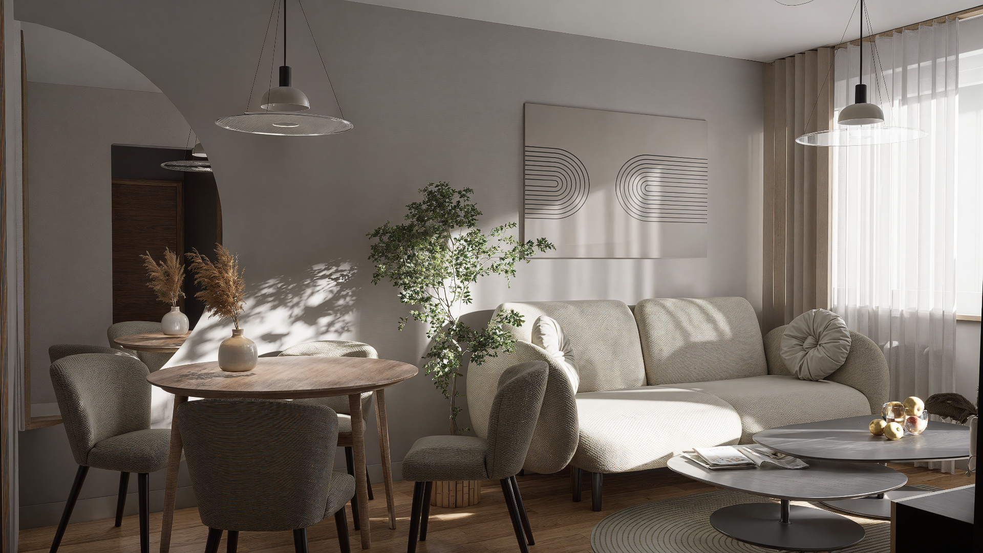 Nowoczesny salon w bloku na Czechowie – Lublin projektowanie wnętrz