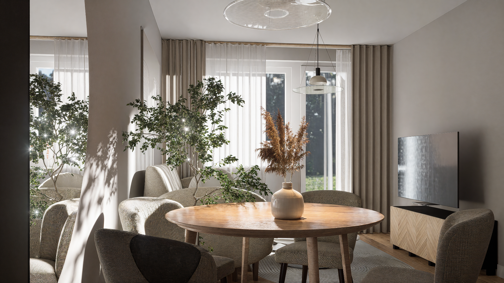 Aranżacja wnętrza salonu w apartamencie na Czechowie – Lublin projektowanie wnętrz