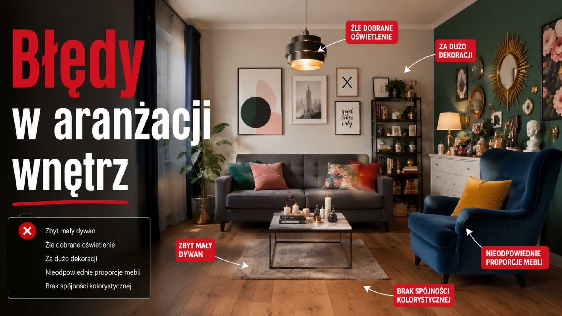 Najczęstsze błędy w aranżacji salonu – funkcjonalne projektowanie wnętrz Lublin
