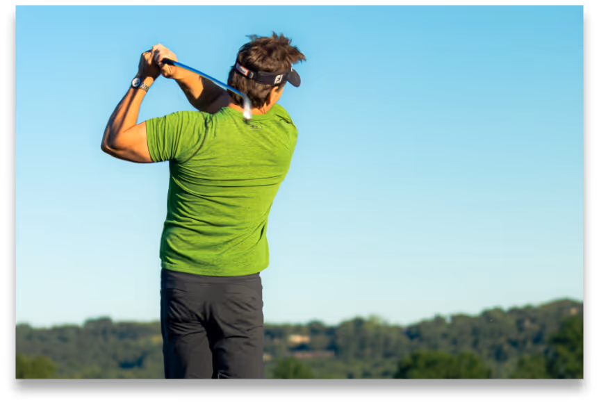 Golfist making a swing