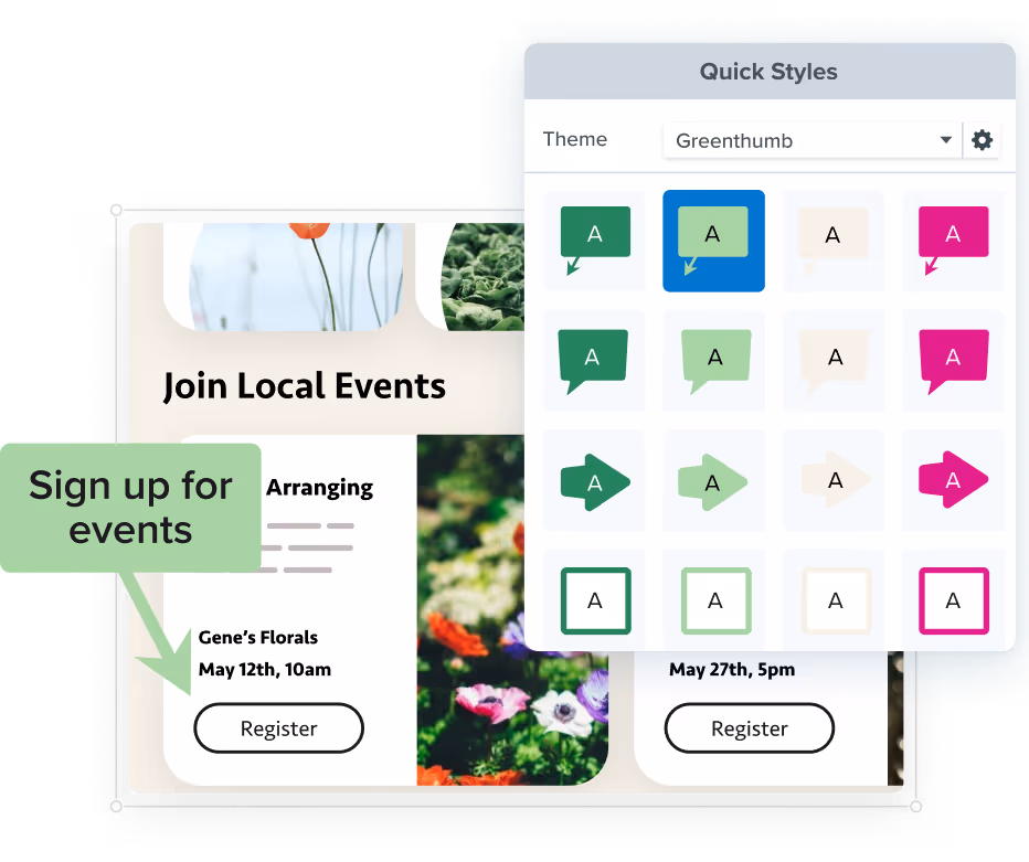 Custom themes to match your brand