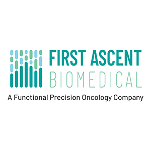 Logo of First Ascent Biomedical with text 'A Functional Precision Oncology Company'.