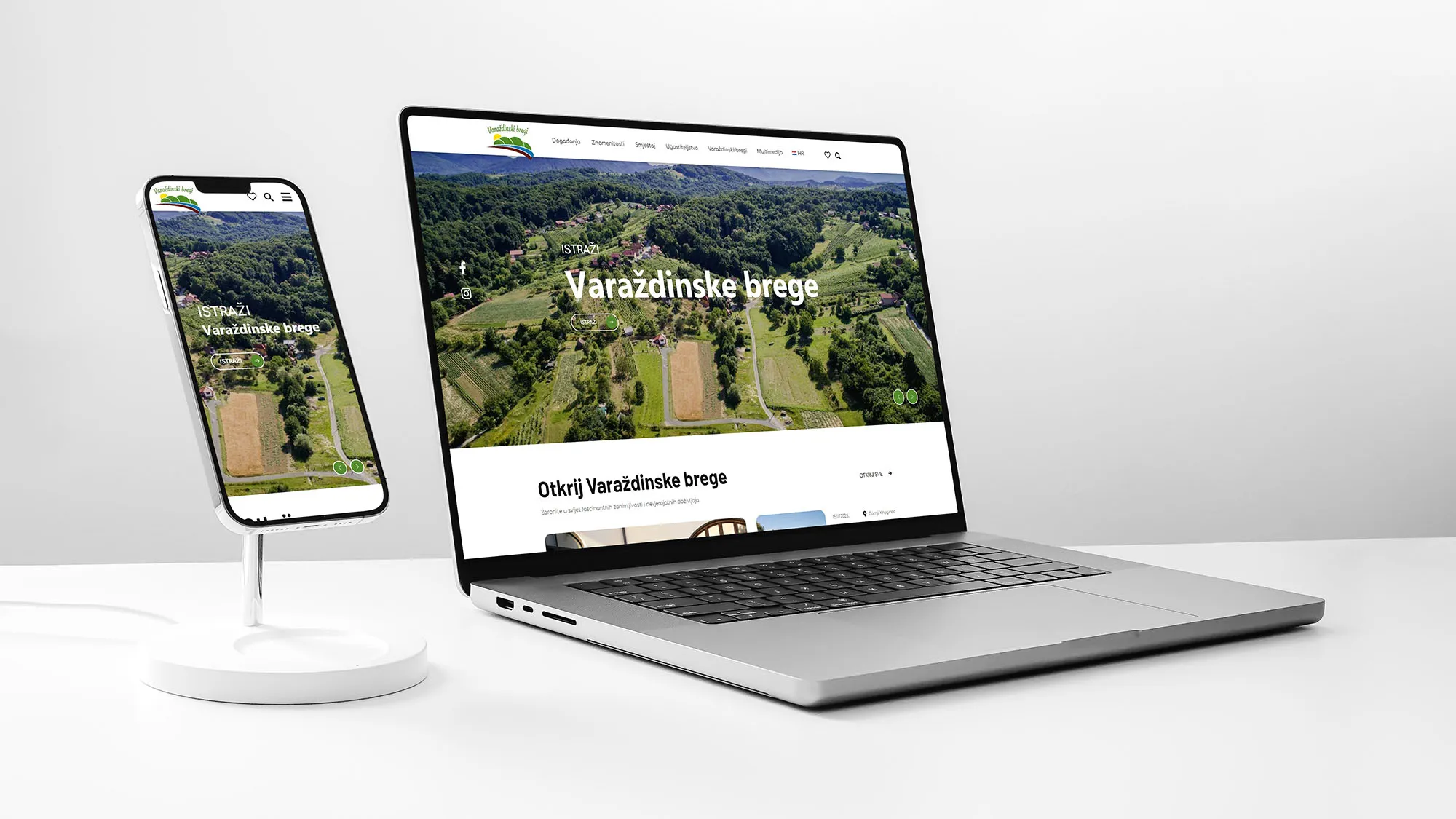 Web stranica Turističke zajednice Varaždinski bregi iz Simetrys portfelja