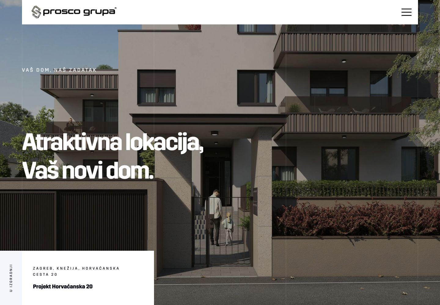 Prosco Grupa: Naslovnica s prikazom stambenog projekta