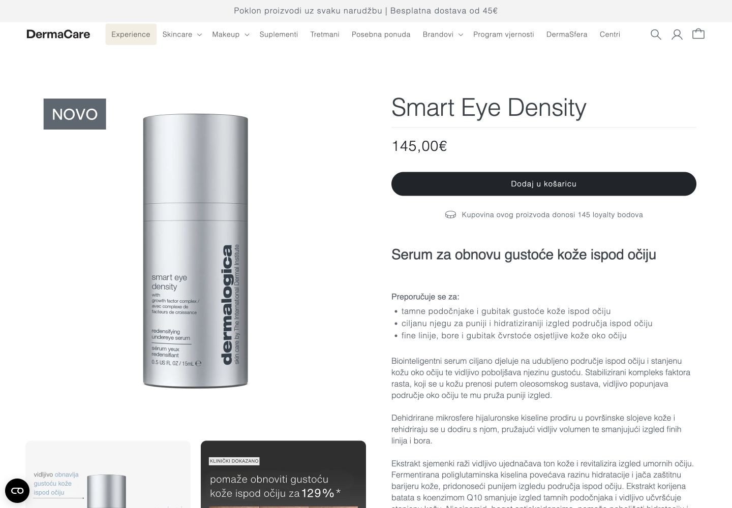 DermaCare: Smart Eye Density i informacije za kupnju