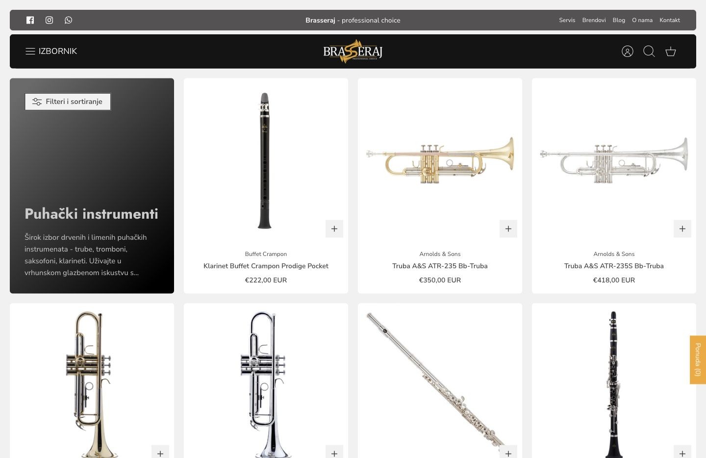 Brasseraj: Katalog puhačkih instrumenata