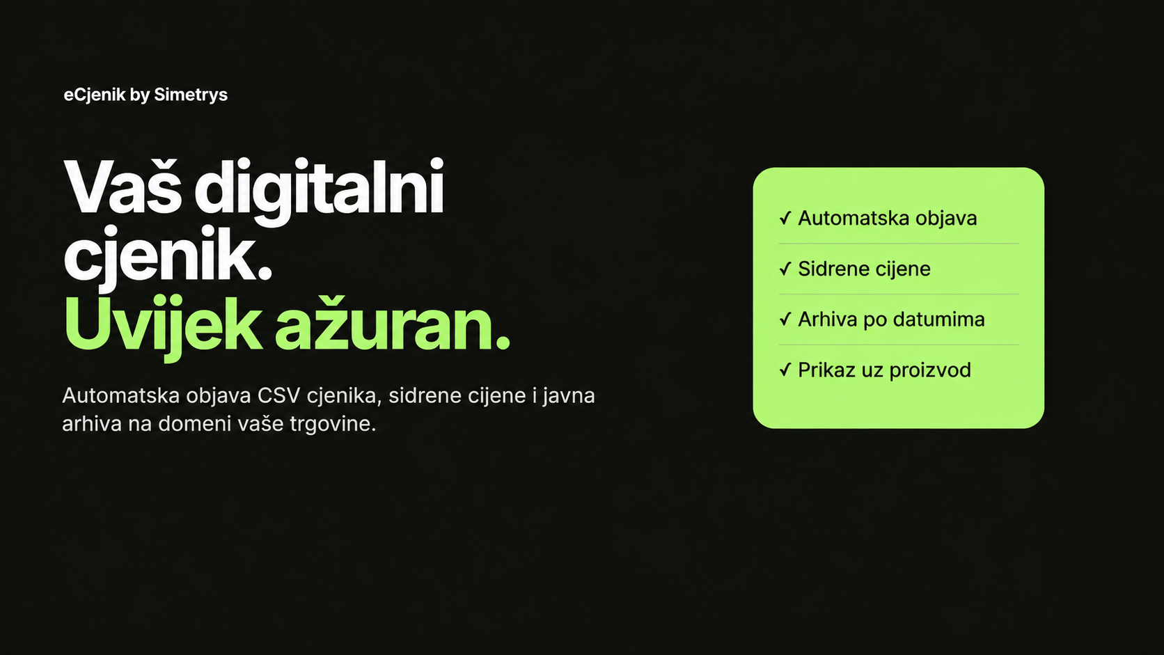 Sidrene cijene u Shopify trgovini: razvili smo eCjenik