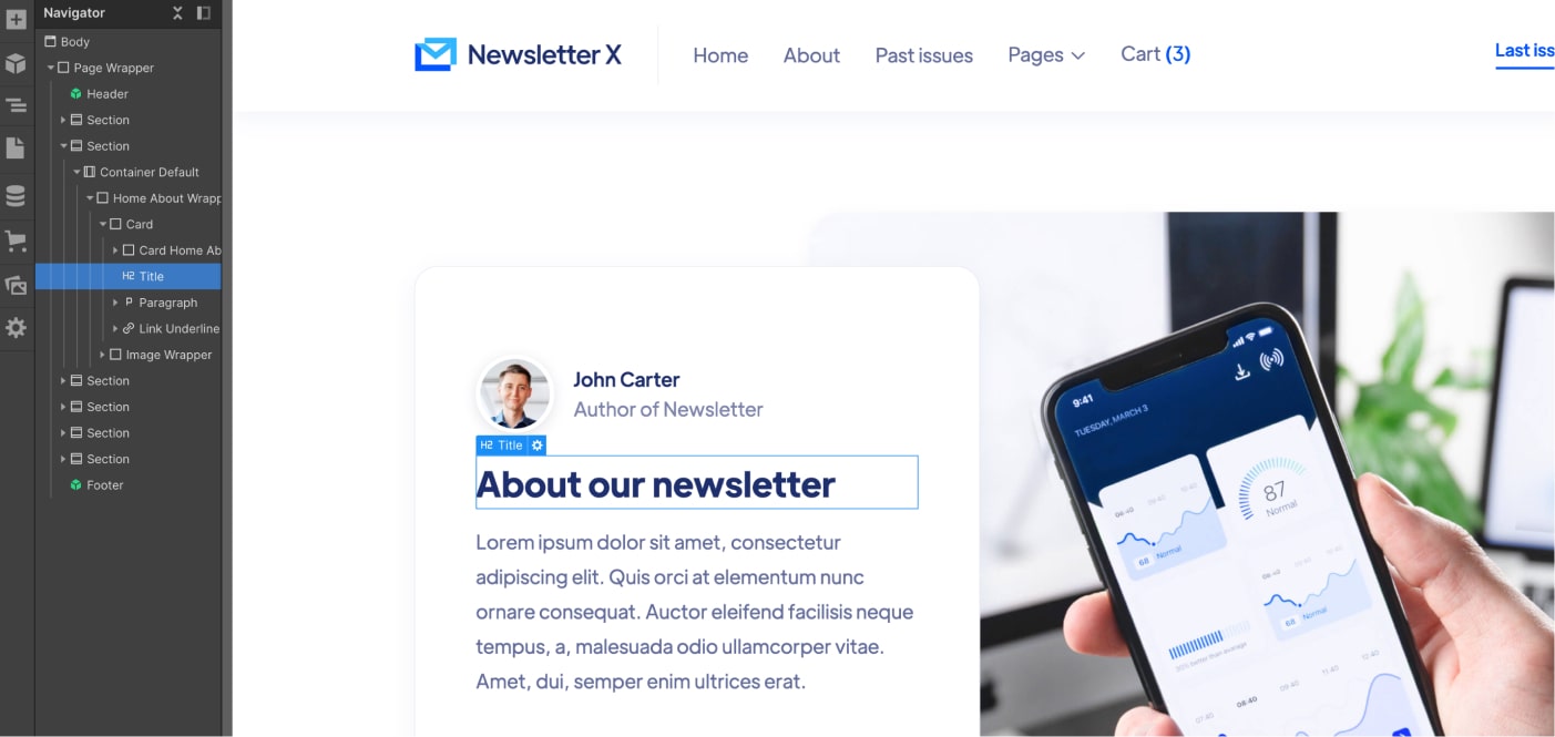 Static Content - Newsletter X Webflow Template