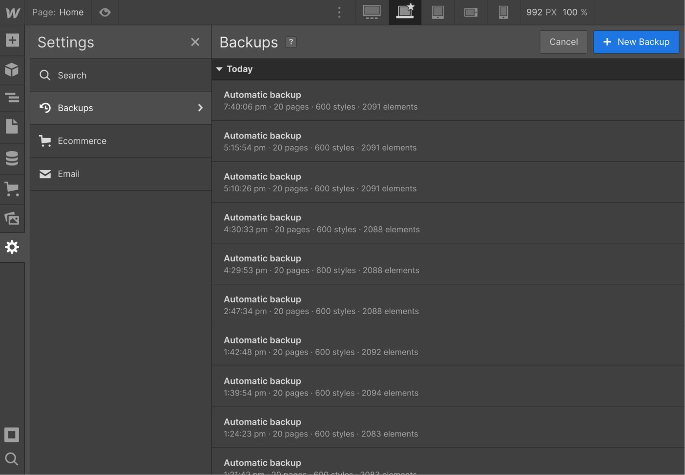 Backups - Newsletter X Webflow Template