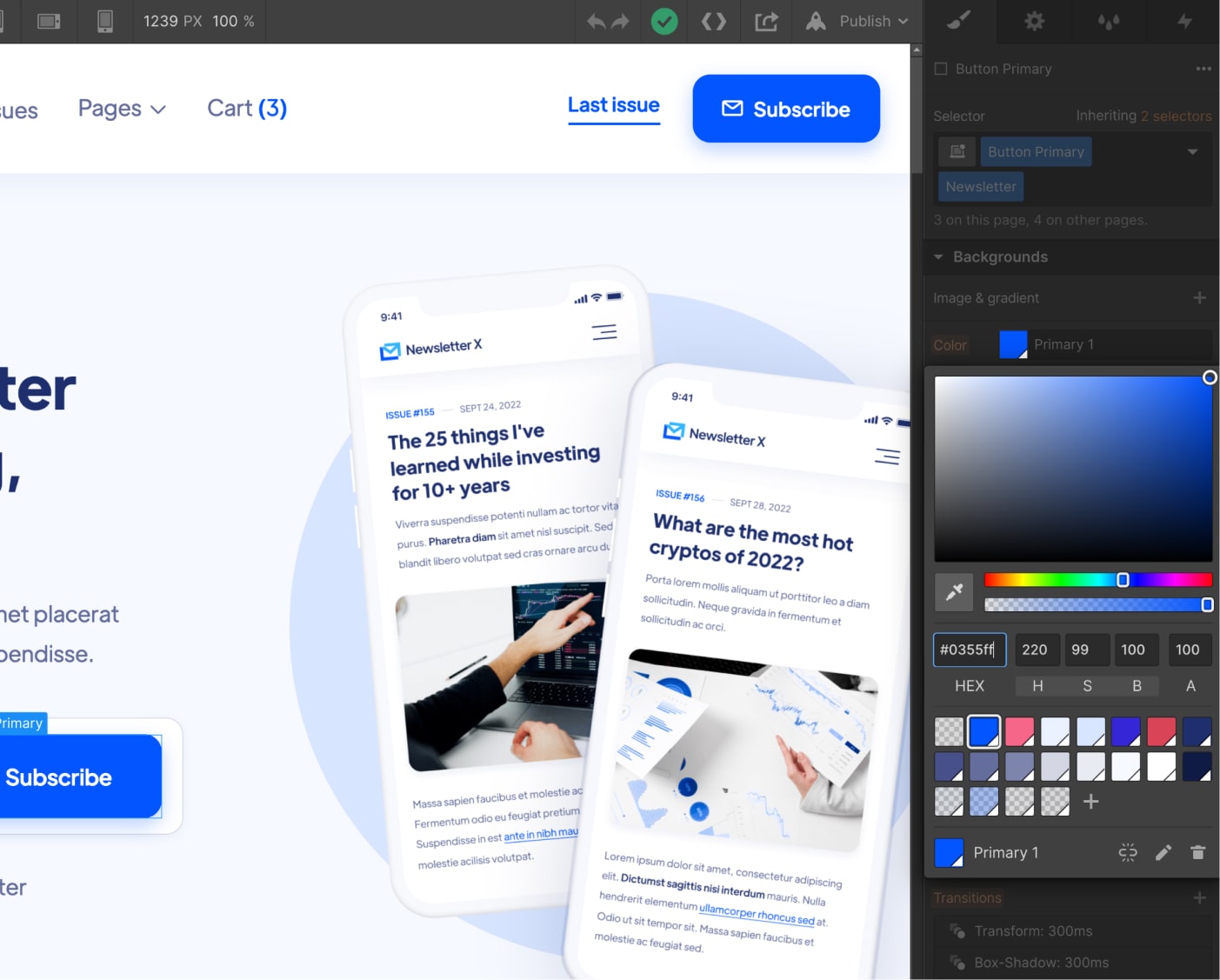 Colors - Newsletter X Webflow Template