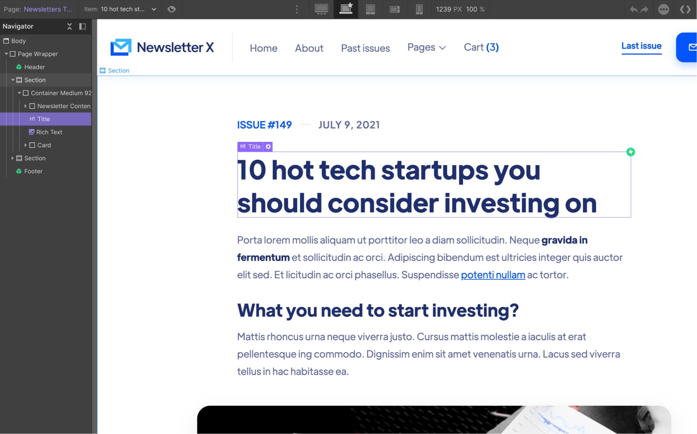 CMS Page - Newsletter X Webflow Template