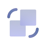Icon of two overlapping blue squares connected by curved arrows forming a cycle.