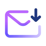 Icon of an envelope with a downward arrow indicating email download or inbox.