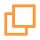 Icon of two overlapping orange chat bubbles.