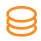 Orange icon of three stacked database cylinders.