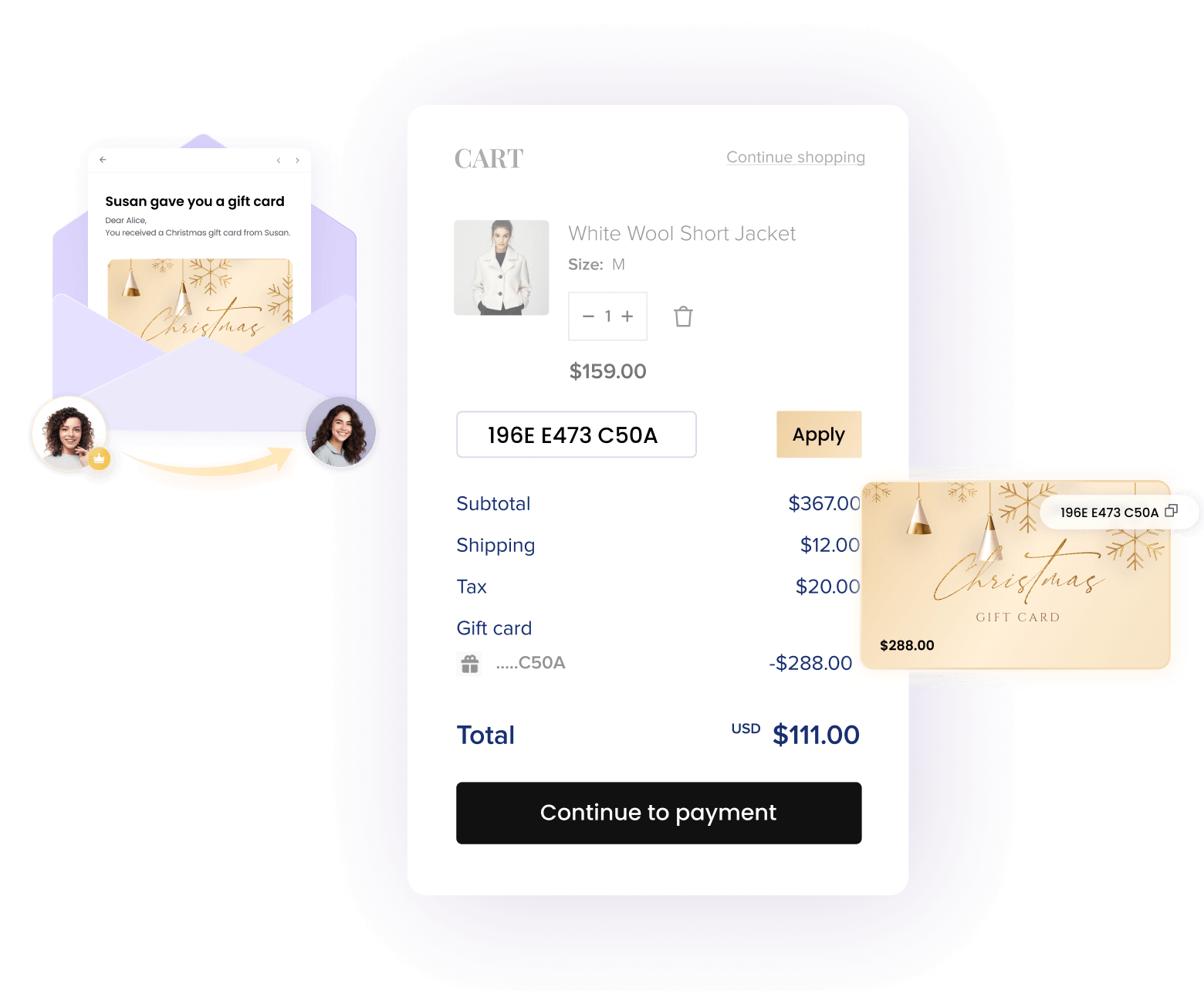 Branded gift cards, built in