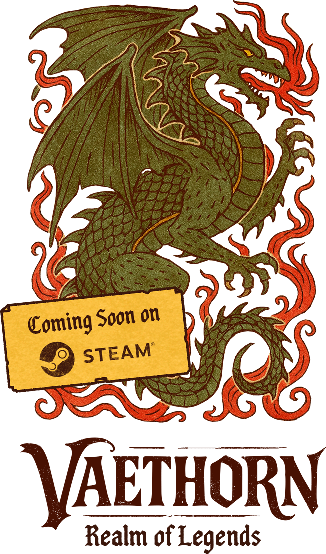 A indie game named Vaethorn: Realm of Legends logo