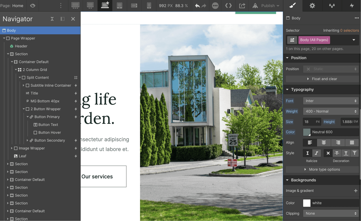 Typography - Landscaper X Webflow Template
