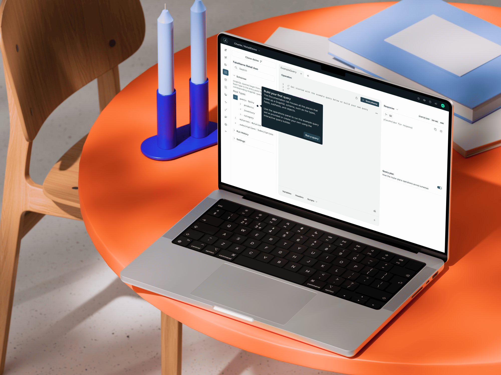 a mockup of product work meghan did as it relates to the case study card, the work is within a macbook mockup