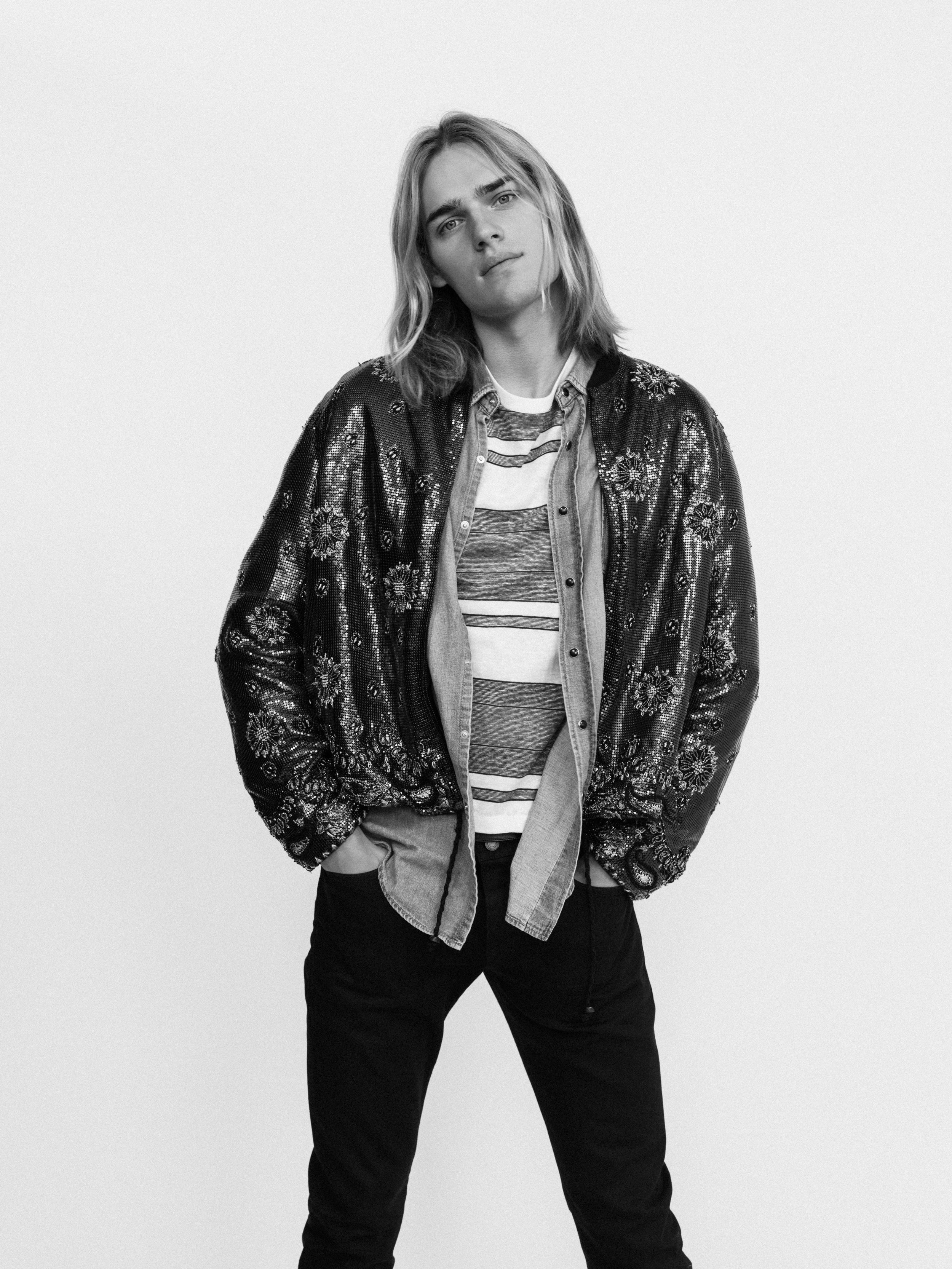 SAINT LAURENT BY ANTHONY VACCARELLO jacket, shirt, t-shirt, and jeans