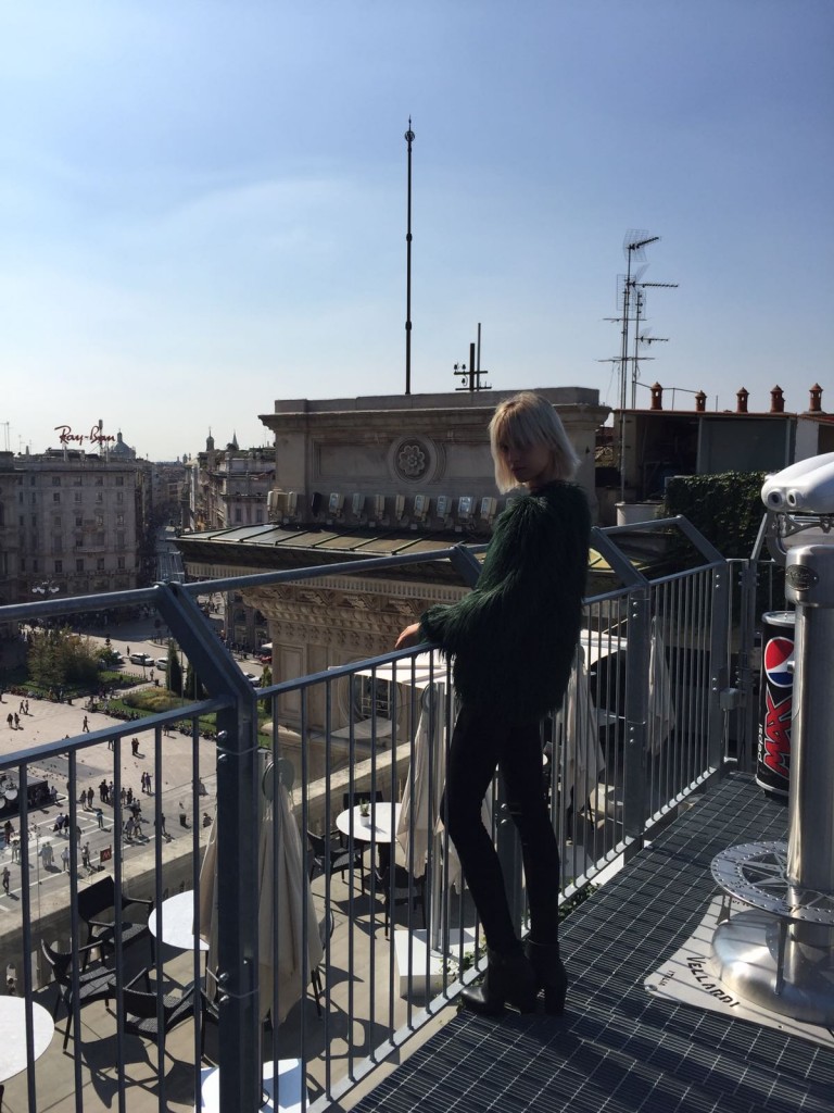Enjoying the Milan views