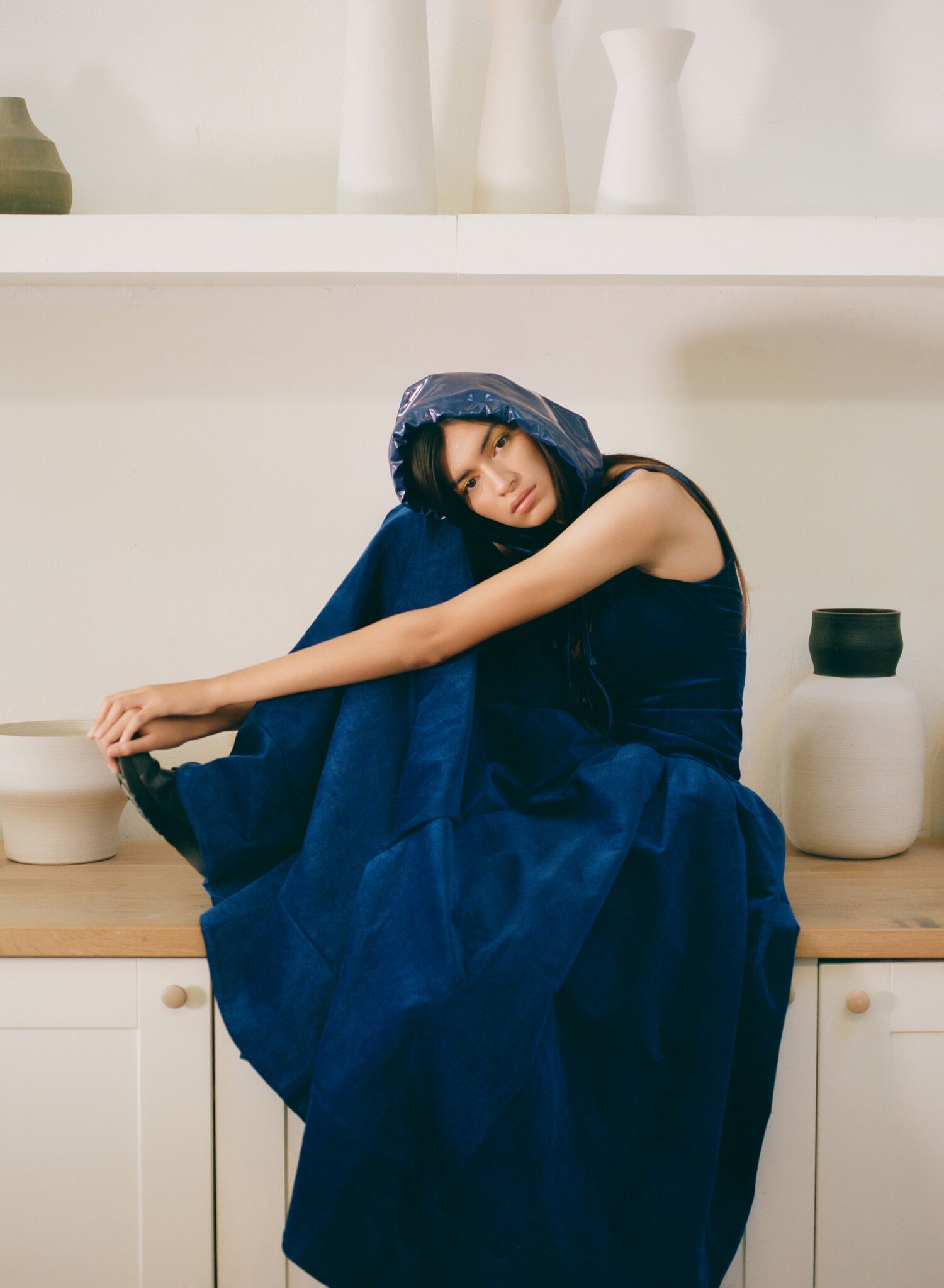 ANNA KIKI dress and hood and LE SAUNDA shoes.