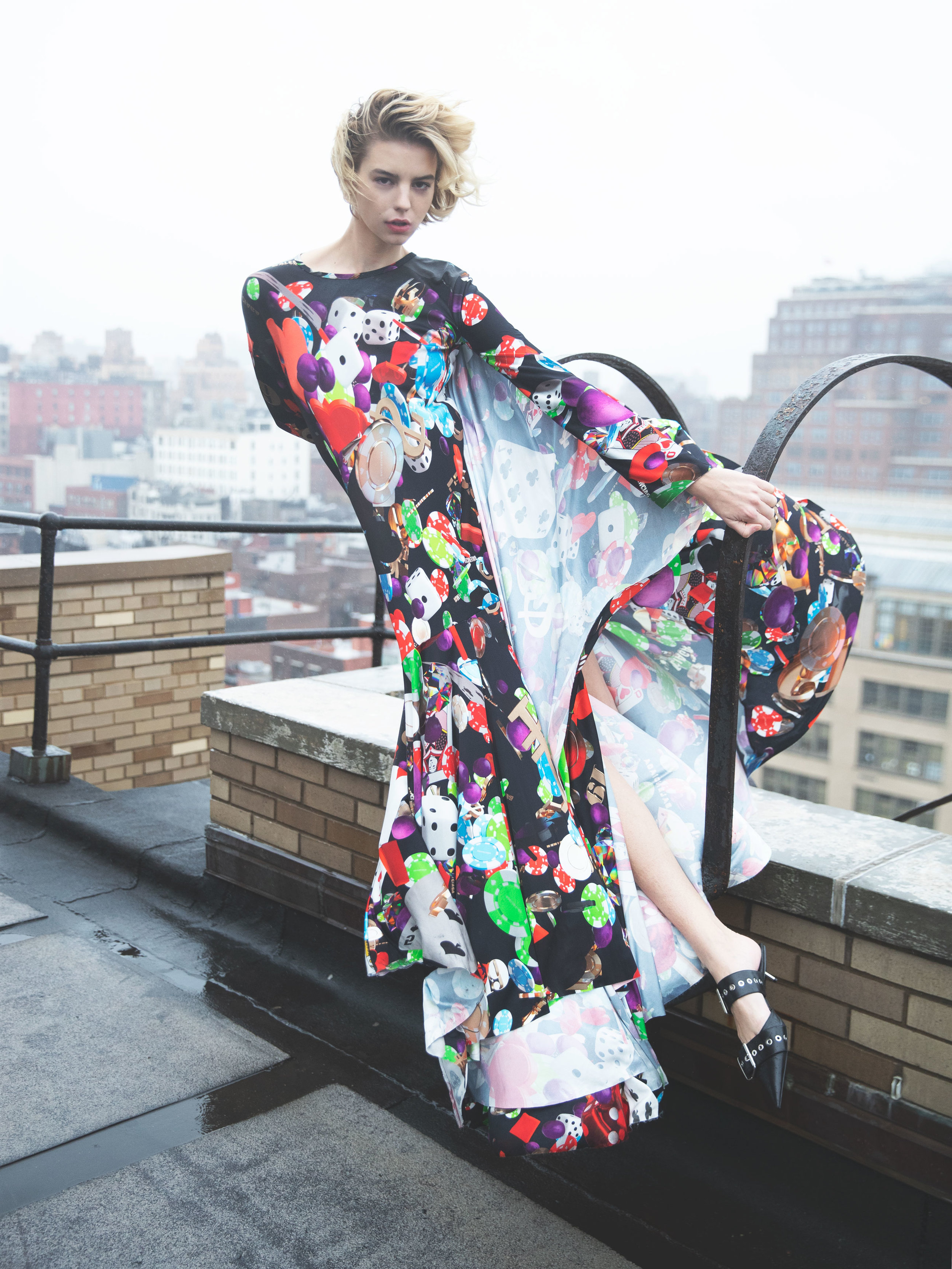 BALENCIAGA dress and shoes.