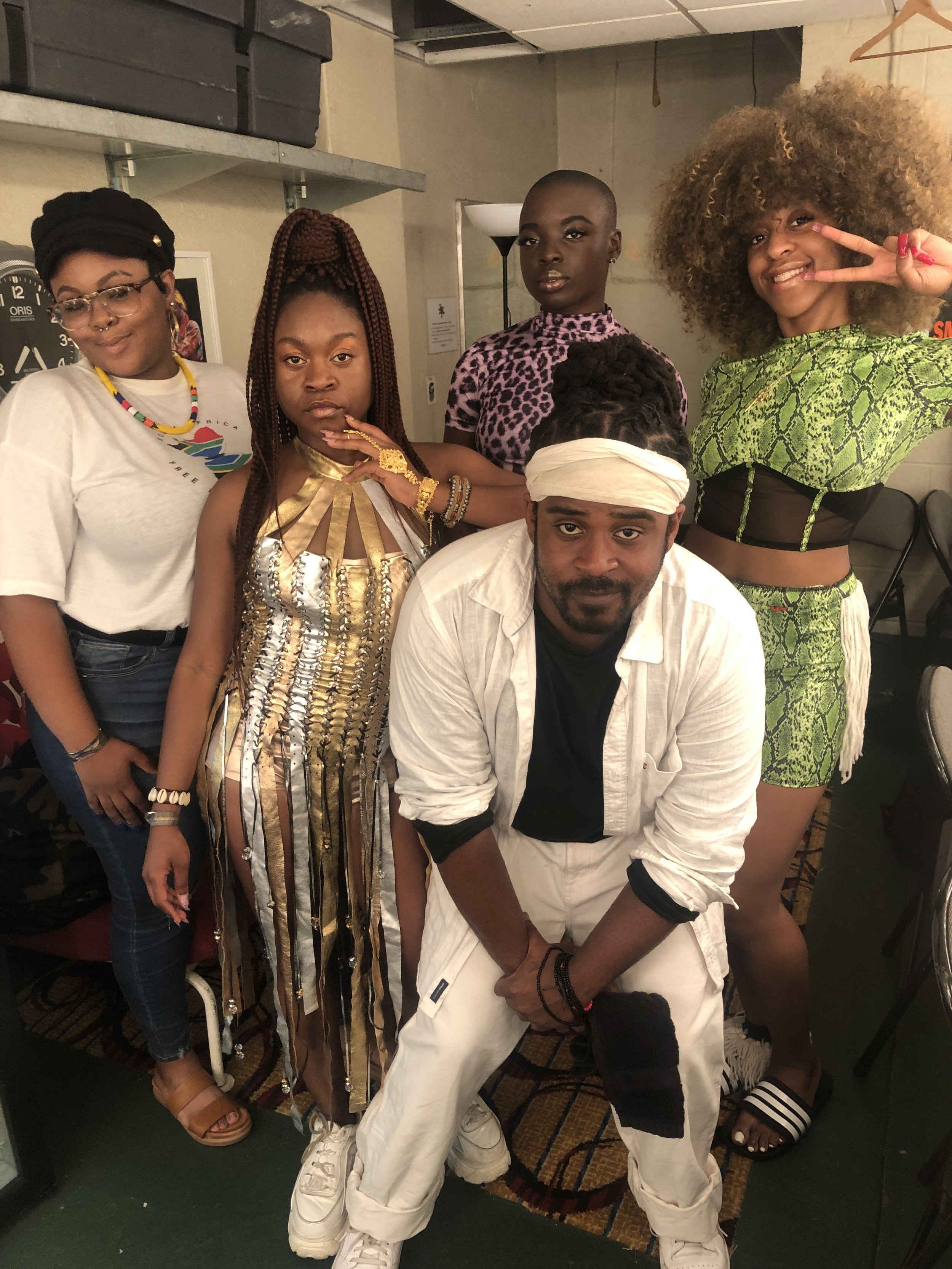 Backstage with the crew for our first festival together! Dj AQ, Queendom and Jace.