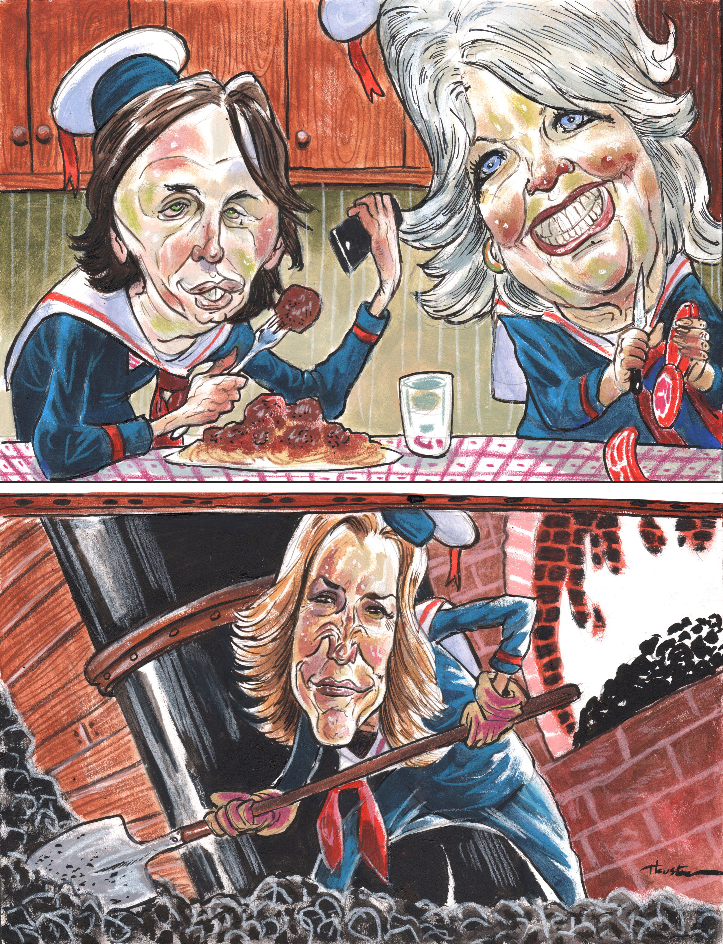 (Clockwise) Jonathan Cheban (Food God), Paula Deen, Felicity Huffman