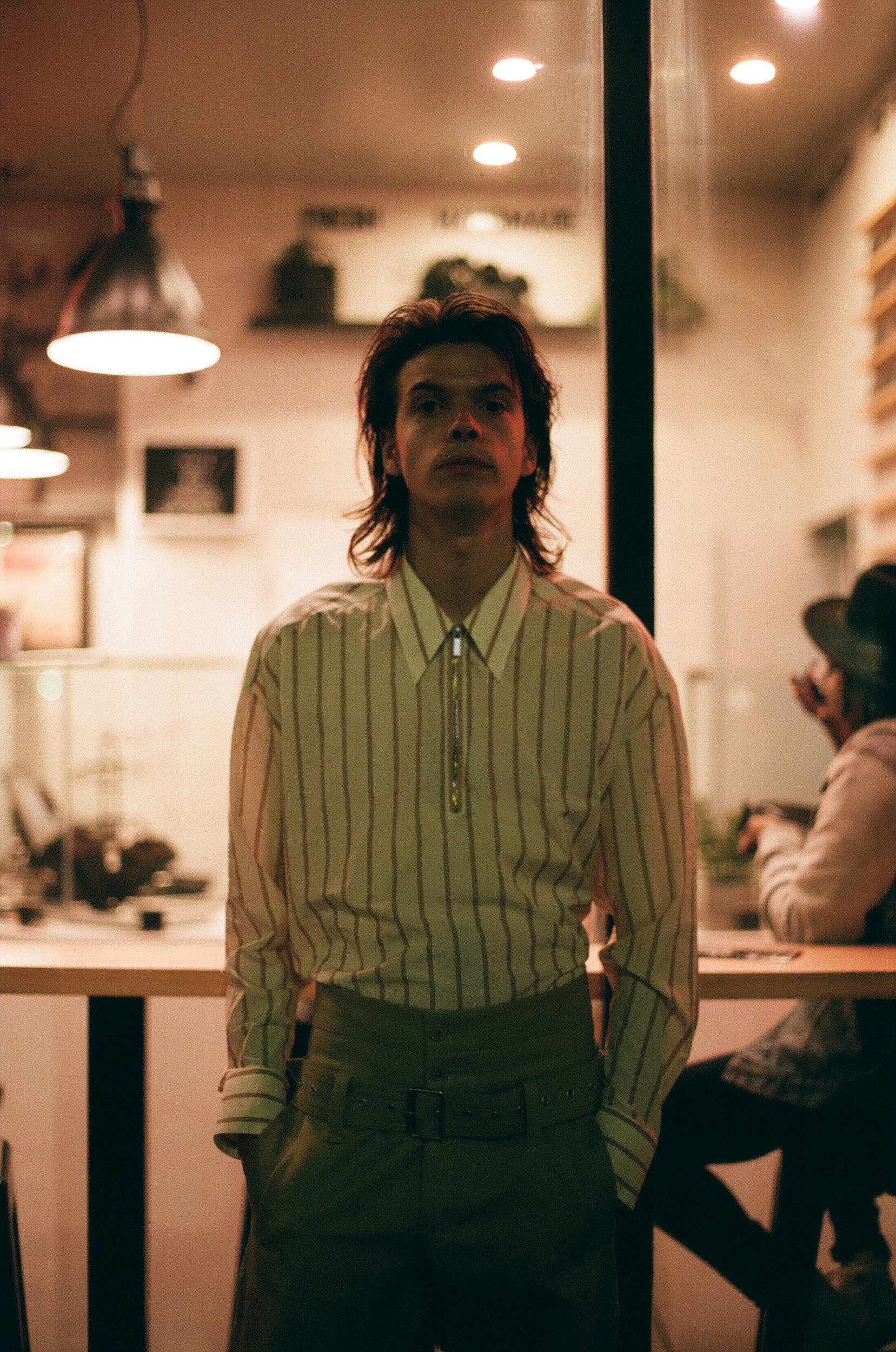HUGO shirt and pants.
