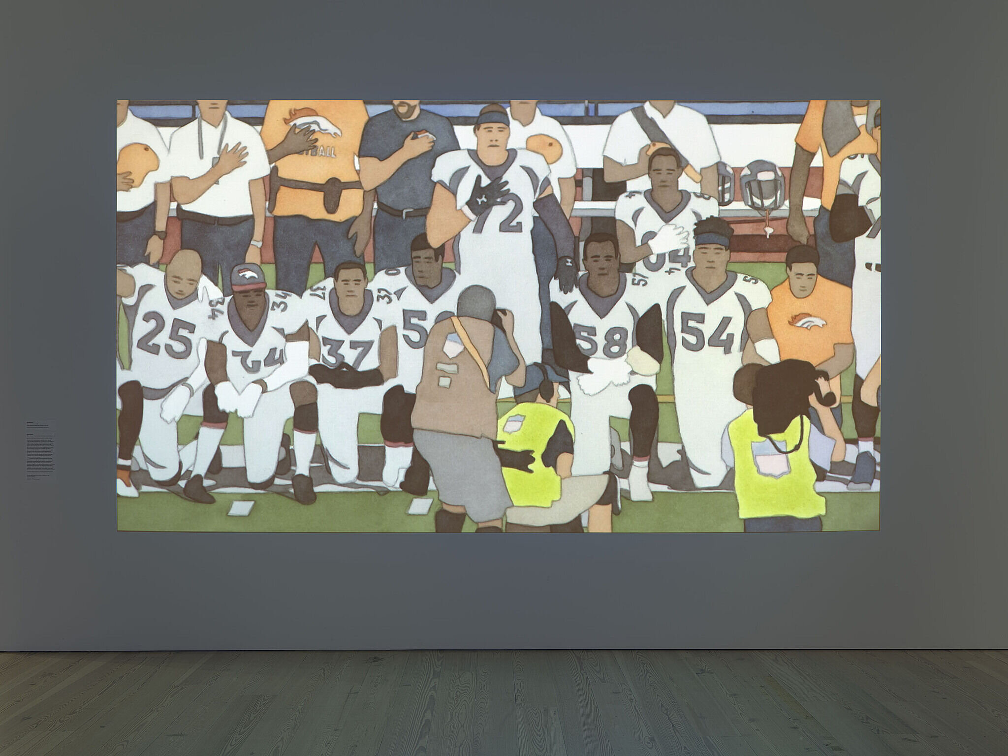 Kota Ezawa, National Anthem (Denver Broncos), 2018. Watercolor on paper, 9 x 19 in.