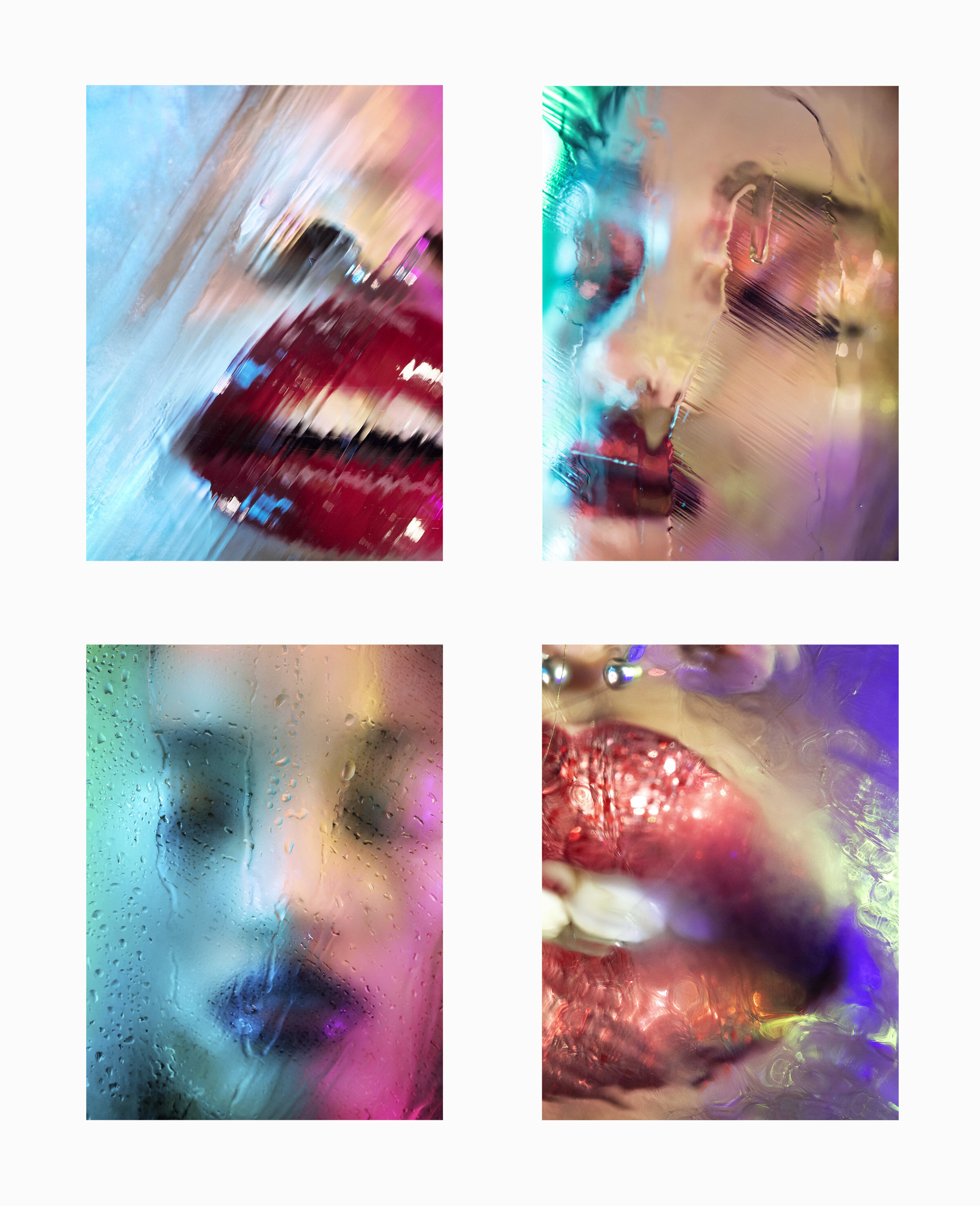 Marilyn Minter 4SOME,2020, unique work, 4 images, each panel, 13x17in, overall 35 x43 in inkjet, signed on label on recto.
